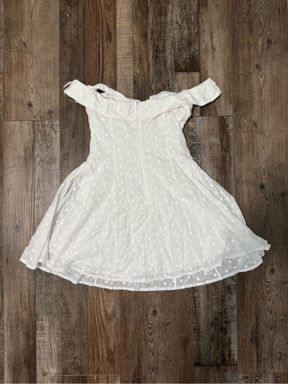 Rosebud Broderie Off The Shoulder Mini Dress White from Princess Polly - Picture 6 of 6
